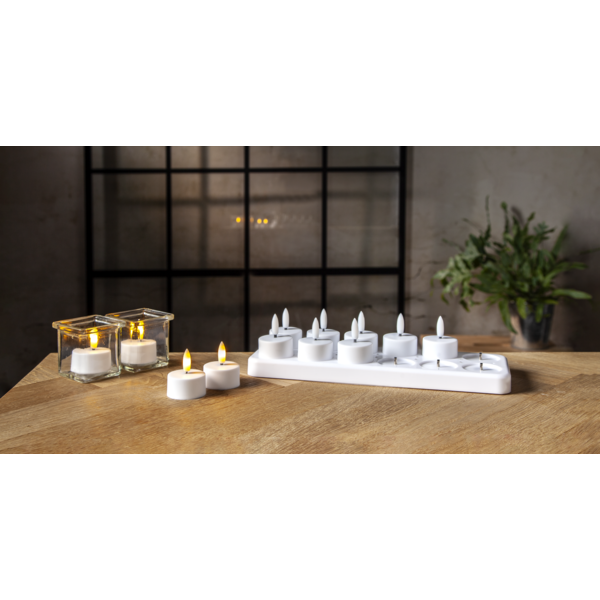 LED Värmeljus 12-pack Flamme Charge USB