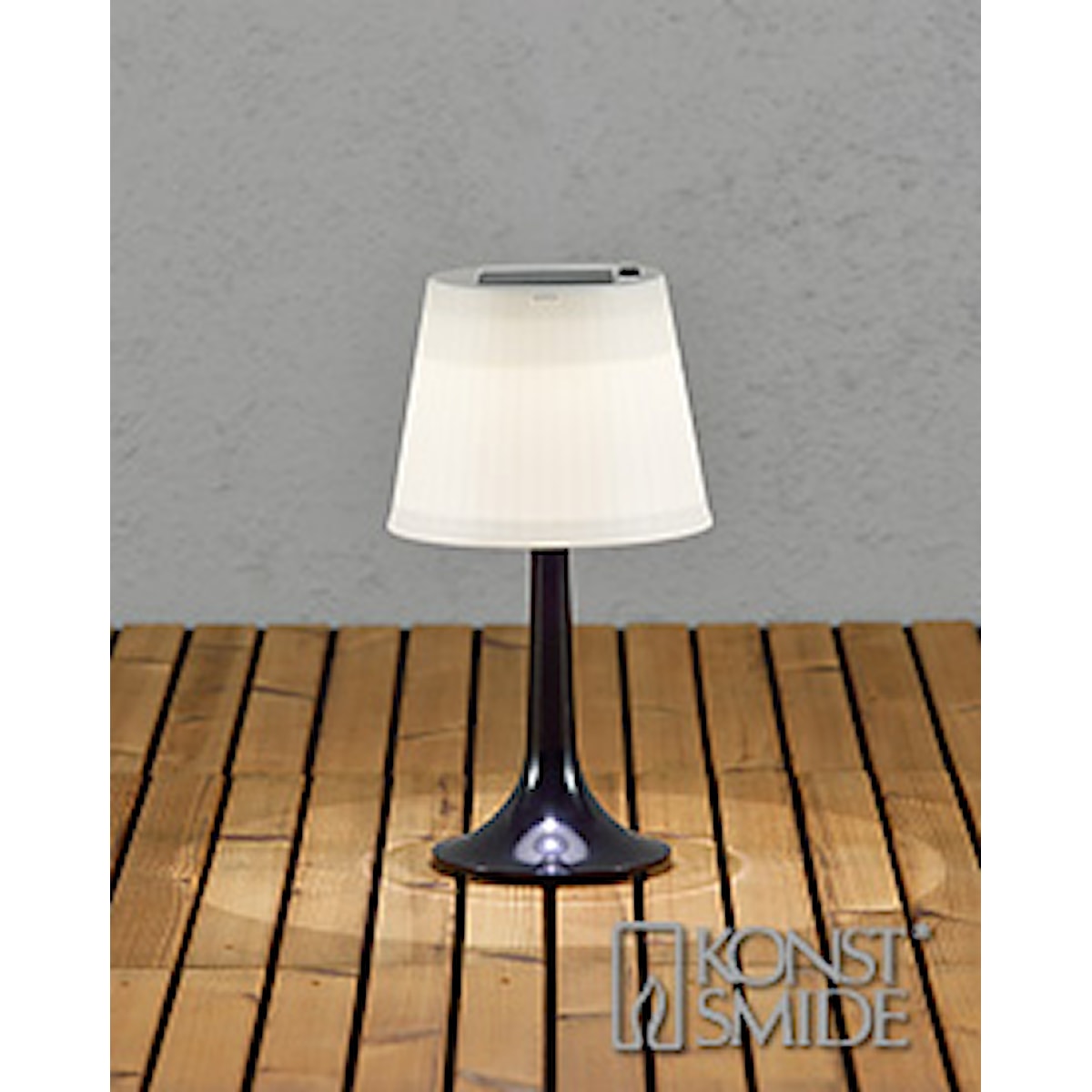 Konstsmide Assisi bordlampa solcell LED svart