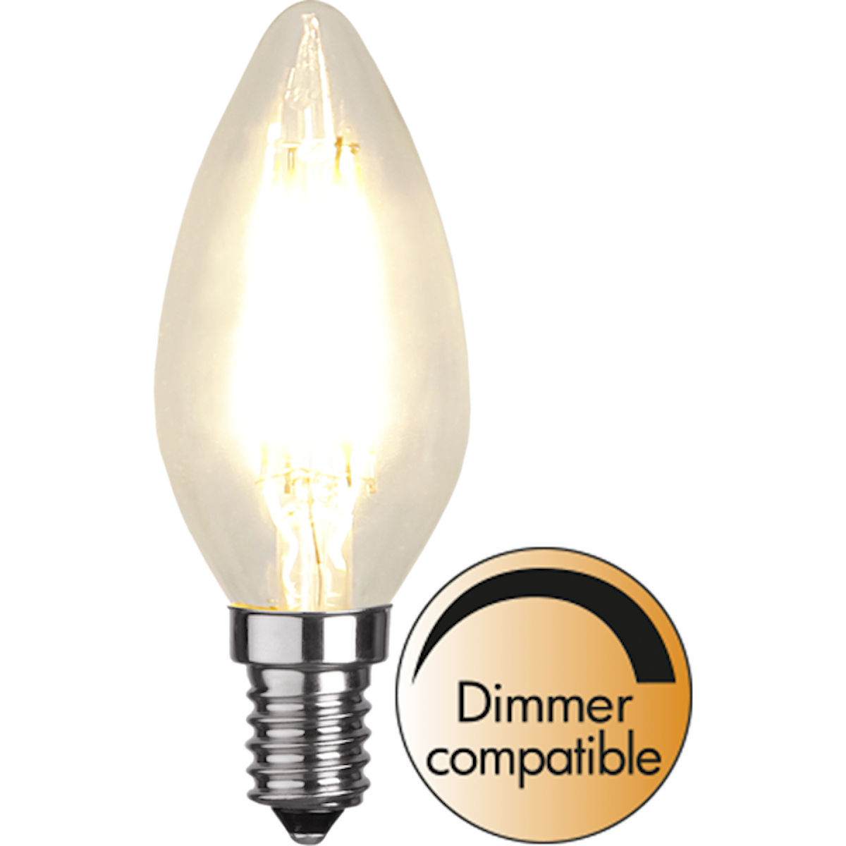 LED kronljus klar 4,2W 470lm 2700K dimbar E14