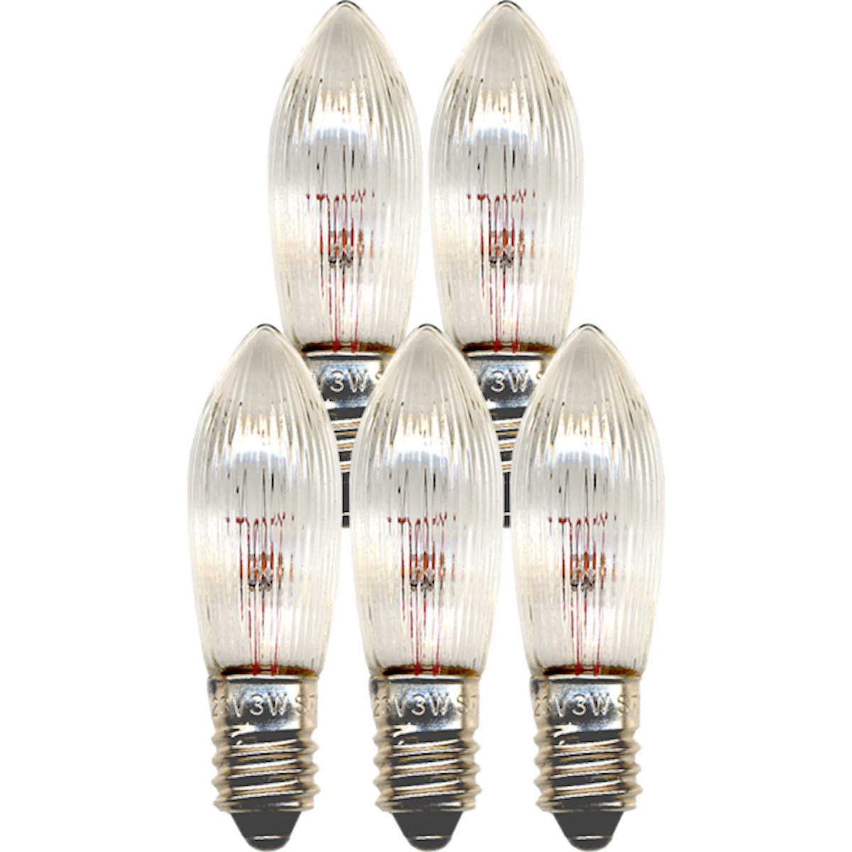 Topplampa 5-pack 55V glödljus E10