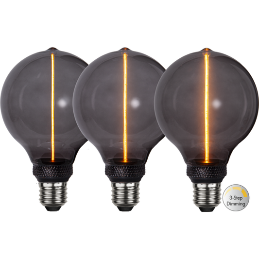 LED stor glob rök 3-steg 2W 10-60lm 1800K G95 E27