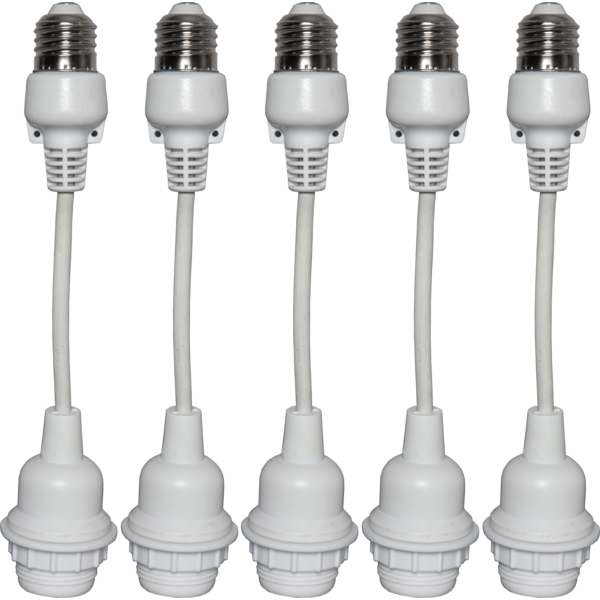 Tillbehör Connecta 5-pack kabel 22cm vit E27