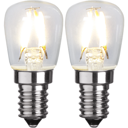 LED päronlampa 2-pack 1,3W 110lm 2700K E14