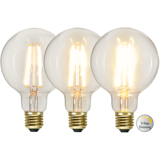 Decoration LED stor glob 6,5W 70-700lm 2100K 3-steg klickdimmer E27