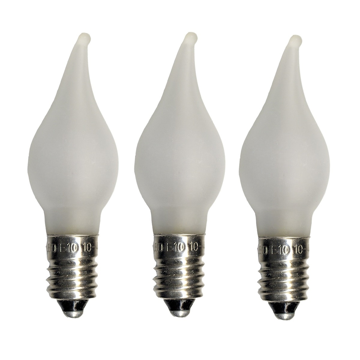 Lampa ljusstake LED låga frost 3-pack E10