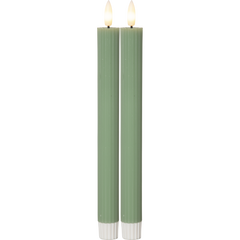 LED antikljus 2-pack flamme stripe grön