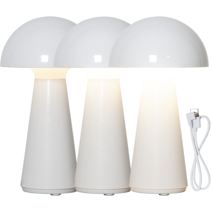 Bordlampa Mushroom laddbar 28cm hög
