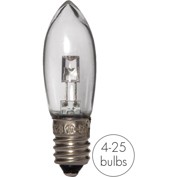 Topplampa LED klar 7-pack 10-55V 0,5W 2000K E10