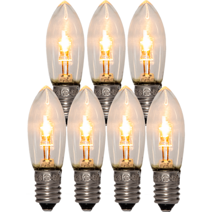 Topplampa LED klar 7-pack 10-55V 0,5W 2000K E10