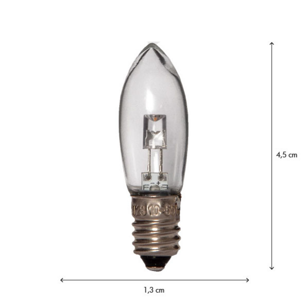 Topplampa LED klar 7-pack 10-55V 0,5W 2000K E10