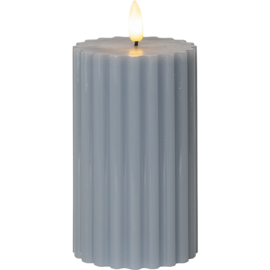 LED blockljus Flamme stripe blå 15cm timer 2xAA