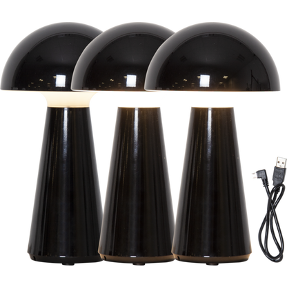 Bordlampa Mushroom laddbar 28cm hög