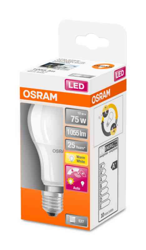 Osram LED sensorlampa 10W 1055lm 2700K E27