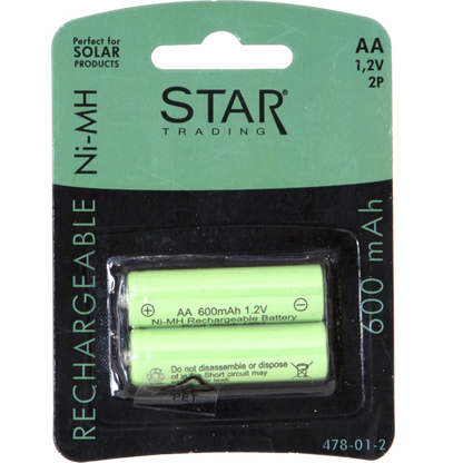 Laddbart batteri 2-pack AA 1,2V 600mAh Ni-MH