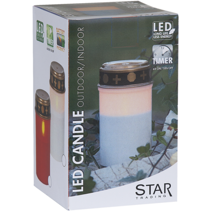 LED Gravljus Serene 12cm hög med timer 2xAA