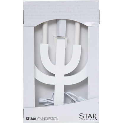Ljusstake Selma vit 40cm hög