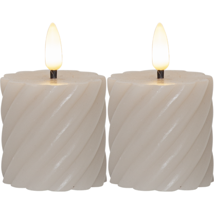 LED Blockljus 2-pack Flamme Swirl