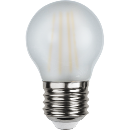 LED litet klot 4W frostad 400lm 2700K dimbar E27