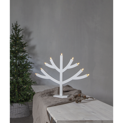 Ljusstake Grene vit 9 ljus 51cm hög