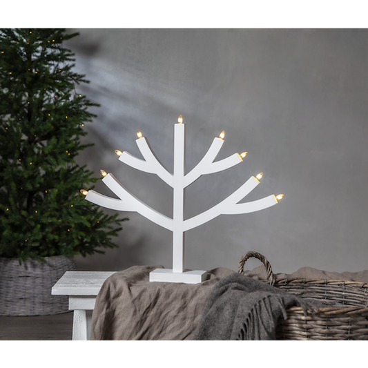 Ljusstake Grene vit 9 ljus 51cm hög