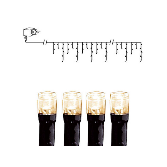 LED istapsslinga 144 ljus 4m lång svart kabel IP44