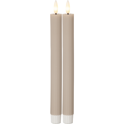 Antikljus Flamme stripe beige 2-pack