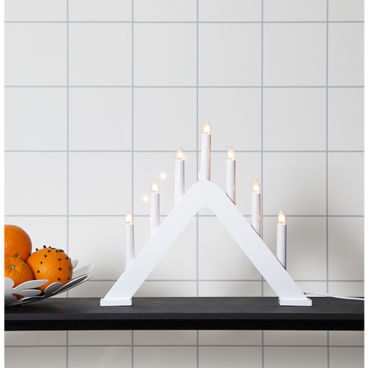 Ljusstake Jarve vit rund 7 ljus 36cm hög