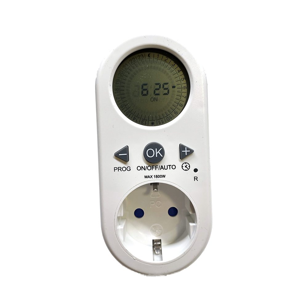 Klockströmbrytare digital vit 1800W IP20