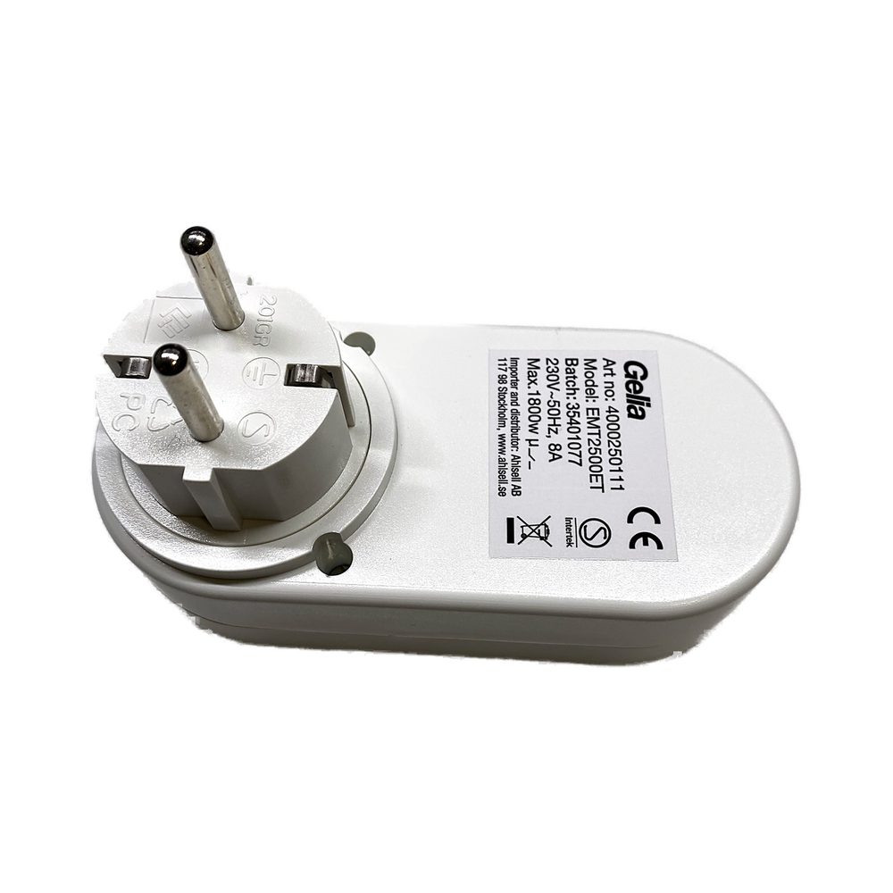 Klockströmbrytare digital vit 1800W IP20