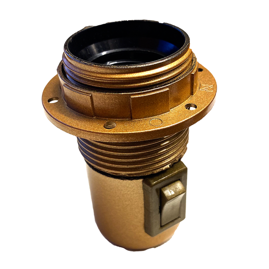 Lamphållare helgängad guld E27