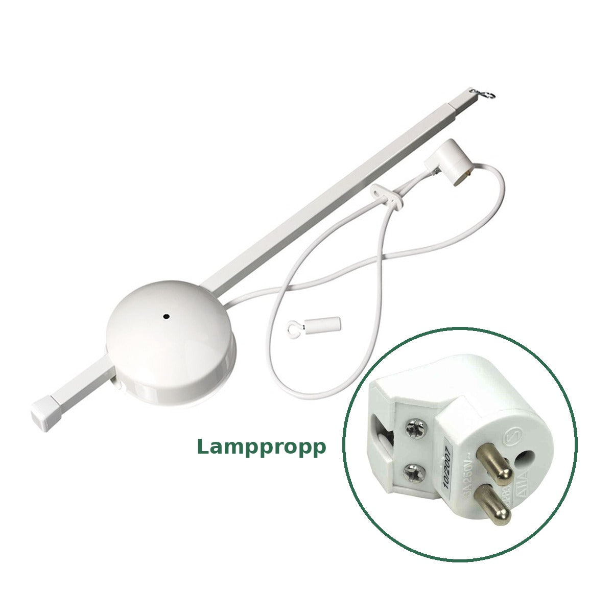 Långe Jan förlängningsarm med jordad lamppropp
